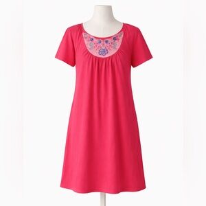Vintage Pink Embroidered Short Sleeve Dress J.c. penney